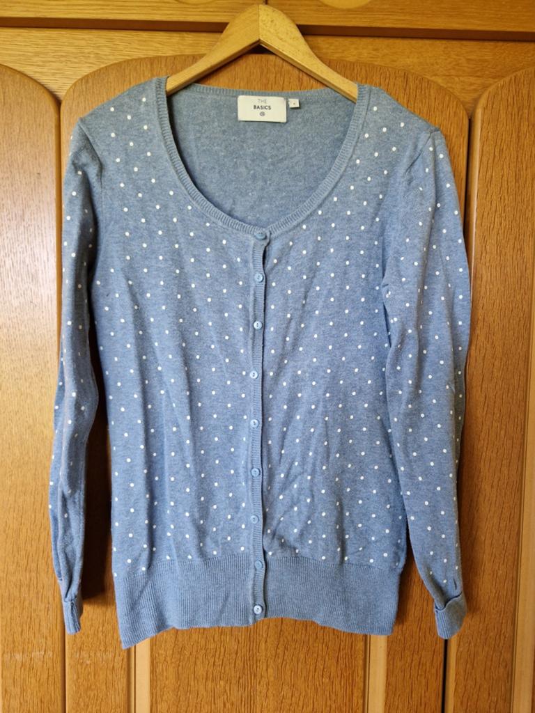 Lichtblauwe vest met stippen van The Basics (C&A) maat S, Blauw, Ophalen of Verzenden, The Basics (C&A), Maat 36 (S)