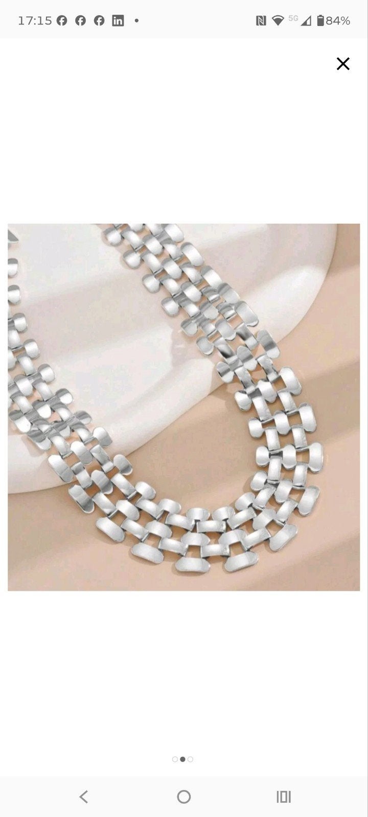 Stijlvolle zilverkleurige ketting van & Other Stories, Sieraden, Tassen en Uiterlijk, Verzenden, Gebruikt, Zilver, Overige materialen
