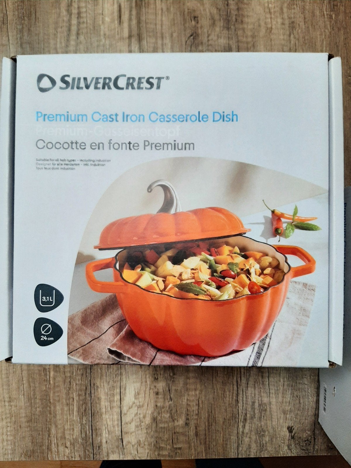 SilverCrest Premium Gietijzeren Pompoen Braadpan 3.1L, Overige typen, Nieuw, Ophalen of Verzenden, Metaal