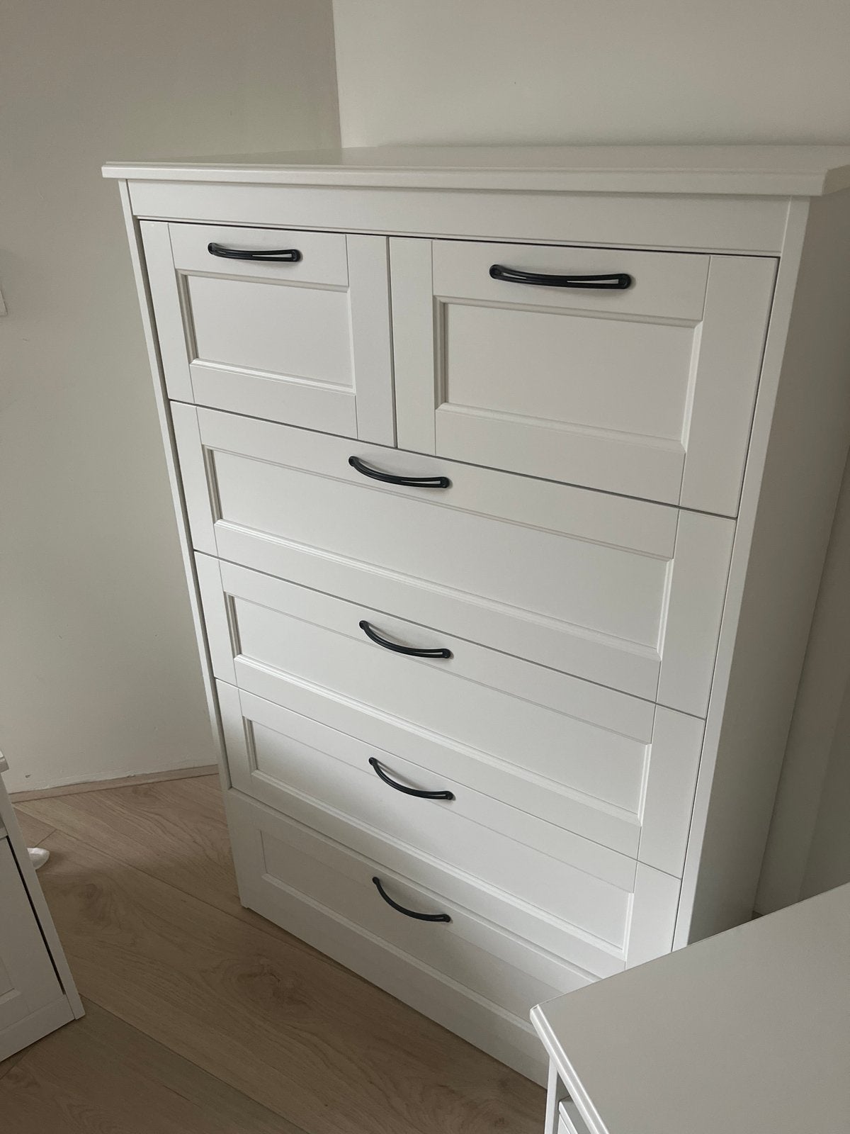 Witte ladekast met 6 laden - Zo goed als nieuw, Huis en Inrichting, Kasten | Ladekasten, Ophalen, 5 laden of meer, 50 tot 100 cm