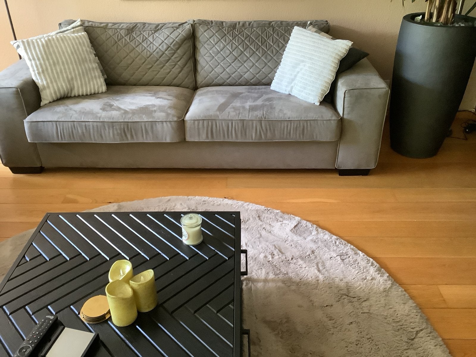 Comfortabele 2-zits bank Urbansofa met 2 fauteuils - Grijs, Ophalen, Gebruikt, Tweepersoons, 75 tot 100 cm
