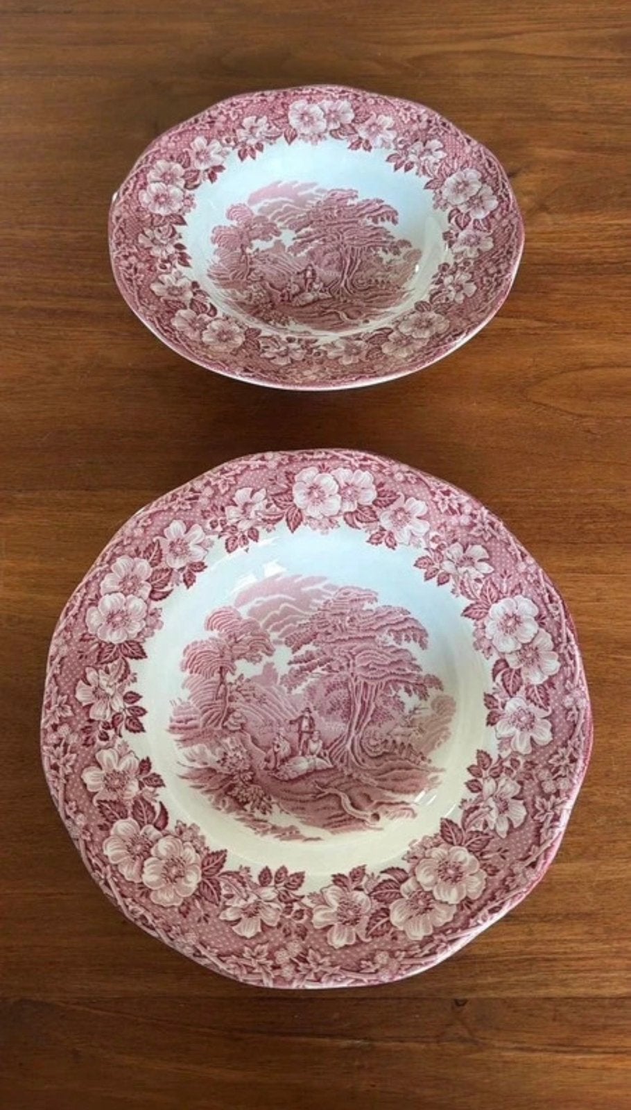 2 Wedgwood Woodland diepe borden, Ophalen of Verzenden, Zo goed als nieuw, Porselein, Bord(en)