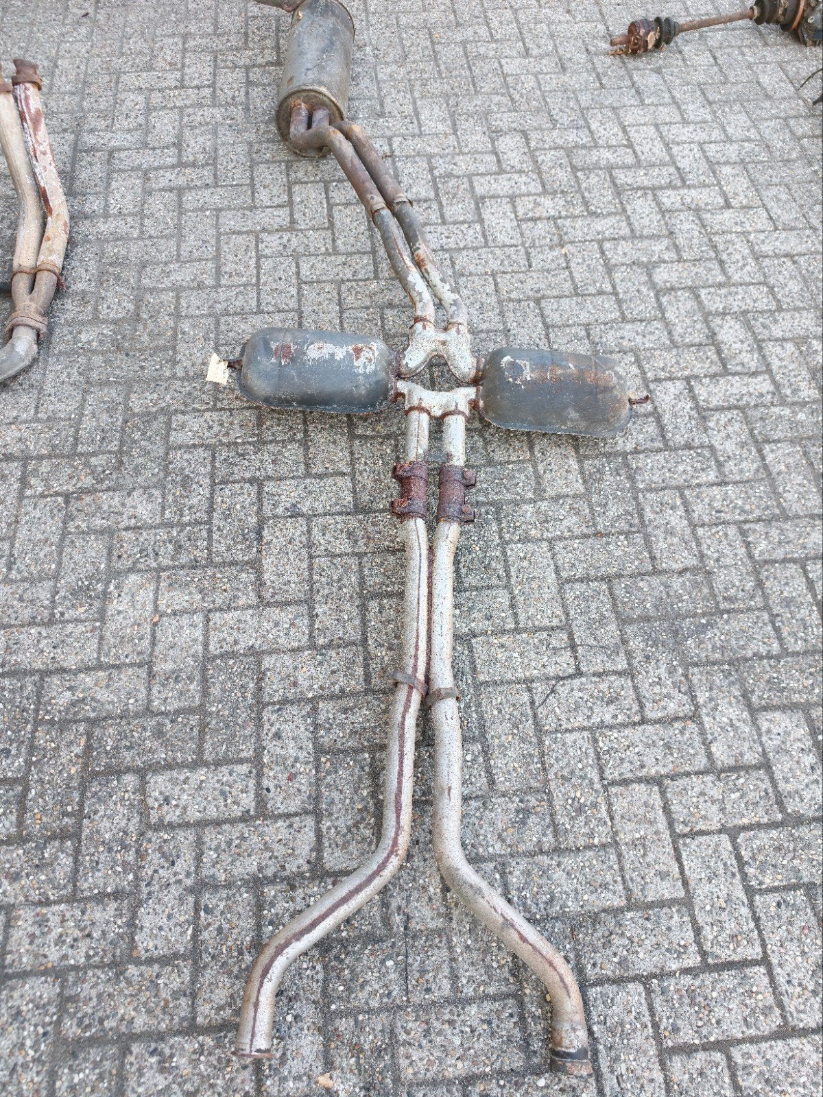 Mercedes W126 C126 500 / 560 originele dubbele uitlaatset –, Ophalen of Verzenden, Gebruikt, Mercedes-Benz