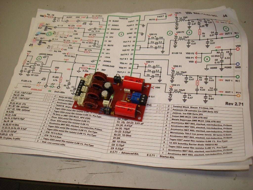 Tripath stereo versterker TA2021B chip, Ophalen of Verzenden, 120 watt of meer, Overige merken