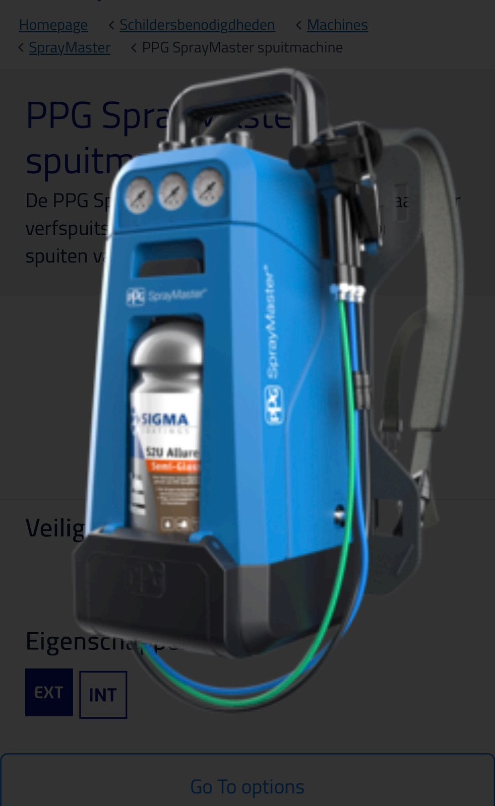 Spuit PPG (Sigma/Progold), Ophalen, Zo goed als nieuw, Verfspuit of Verfpomp