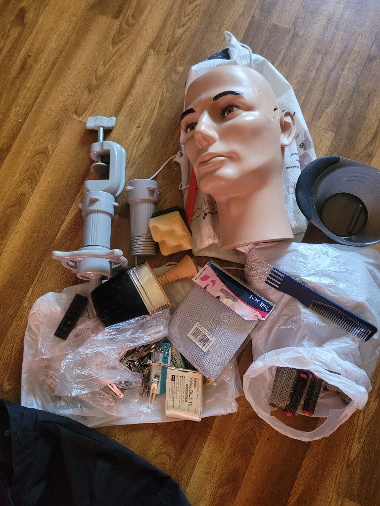 Kappersset met oefenhoofd en accessoires, Ophalen, Gebruikt, Overige typen