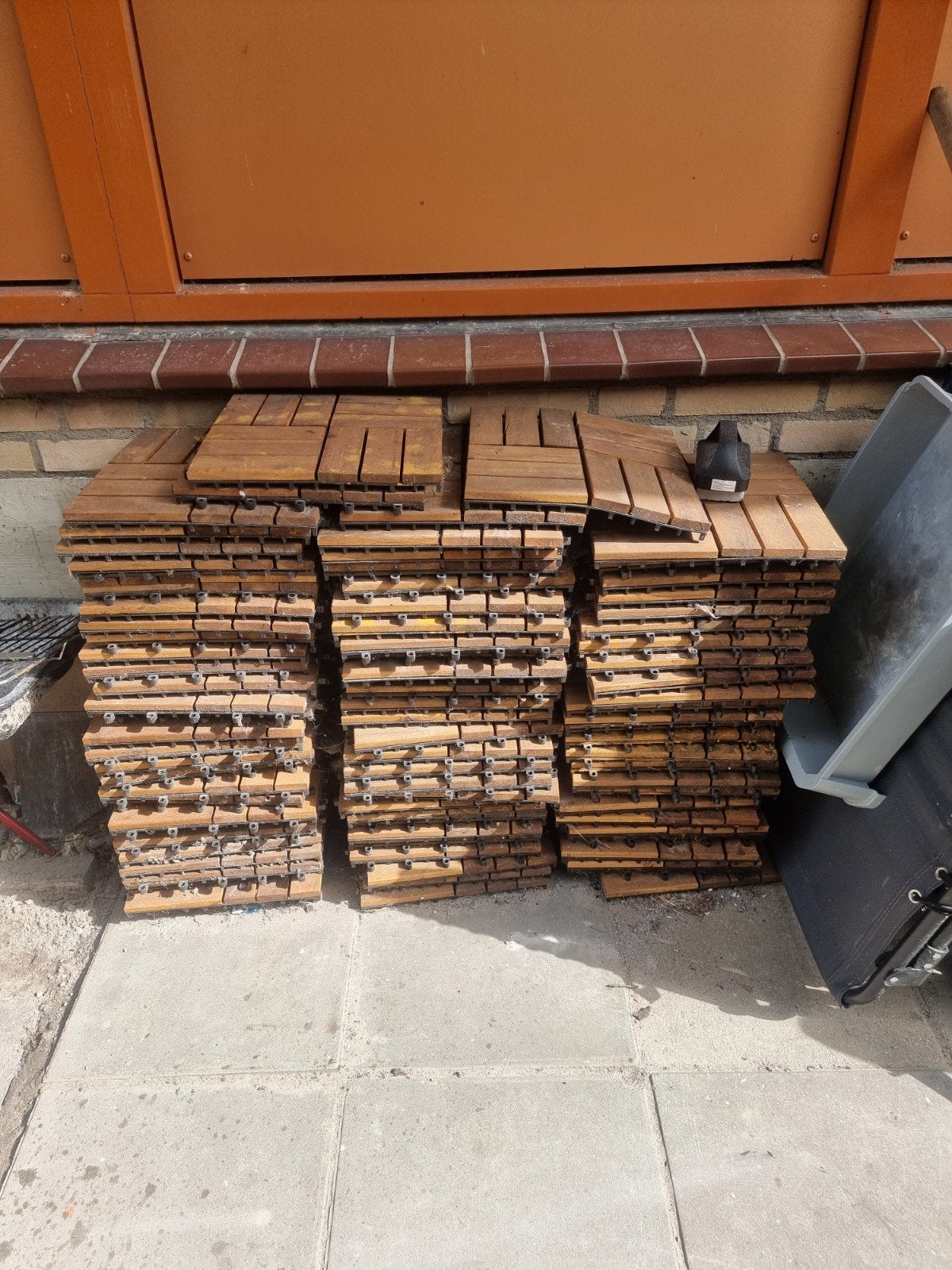 Houten terrastegels voor buiten - Gebruikt, Ophalen, Gebruikt, Hout
