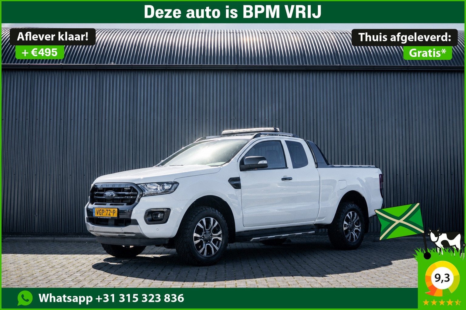 Ford Ranger 2.0 EcoBlue 4x4 | Wildtrak | 213PK | 1e Eigenaar, Auto's, Ford, 4 cilinders, Wit, Bedrijf, Diesel