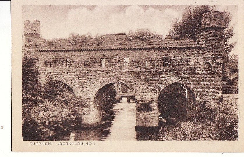 Zutphen (Gld) Berkelruine ca. 1945., Ophalen, 1940 tot 1960, Ongelopen, Gelderland