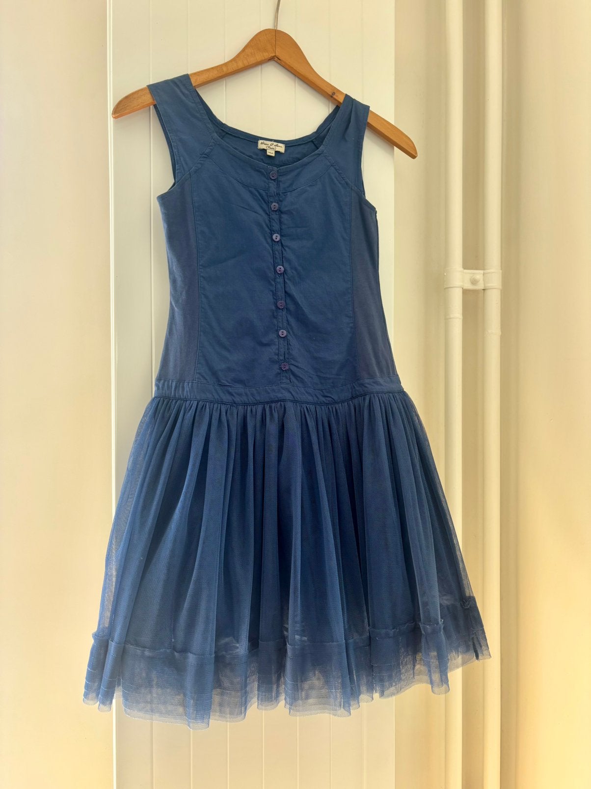 Eliane et Lena Paris Tule Jurk blauw 10 Jaar Franse Designer, Ophalen of Verzenden, Zo goed als nieuw, Meisje, Jurk of Rok