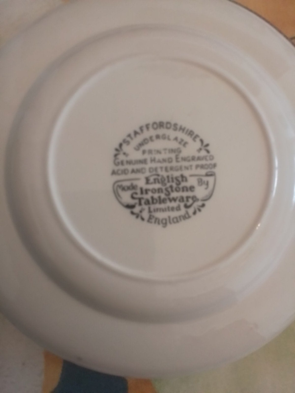 Vintage Staffordshire Ironstone bord met landschap  5 stuks, Ophalen of Verzenden