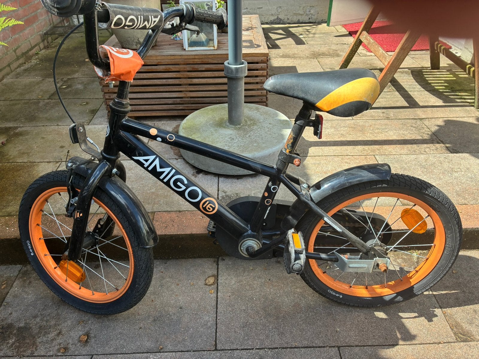 Fietsje Amigo 16 inch, Ophalen, Terugtraprem, Staal, Amigo