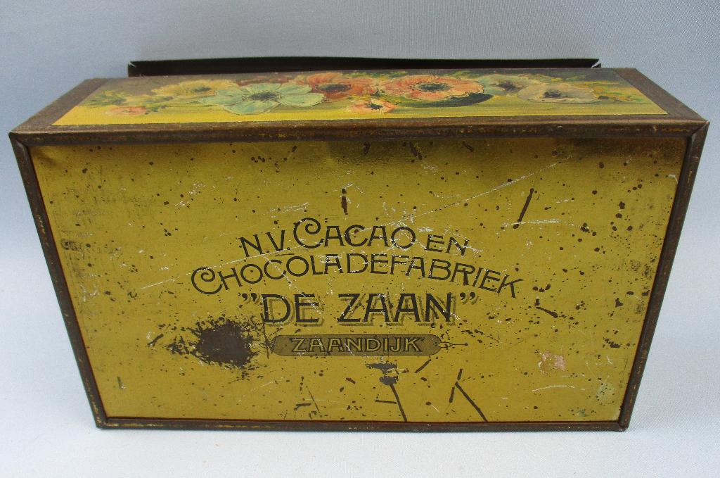 Antiek blik N.V. Cacao en Chocoladefabriek De Zaan Zaandijk, Verzamelen, Blikken, Ophalen of Verzenden, Gebruikt, Overige, Overige merken