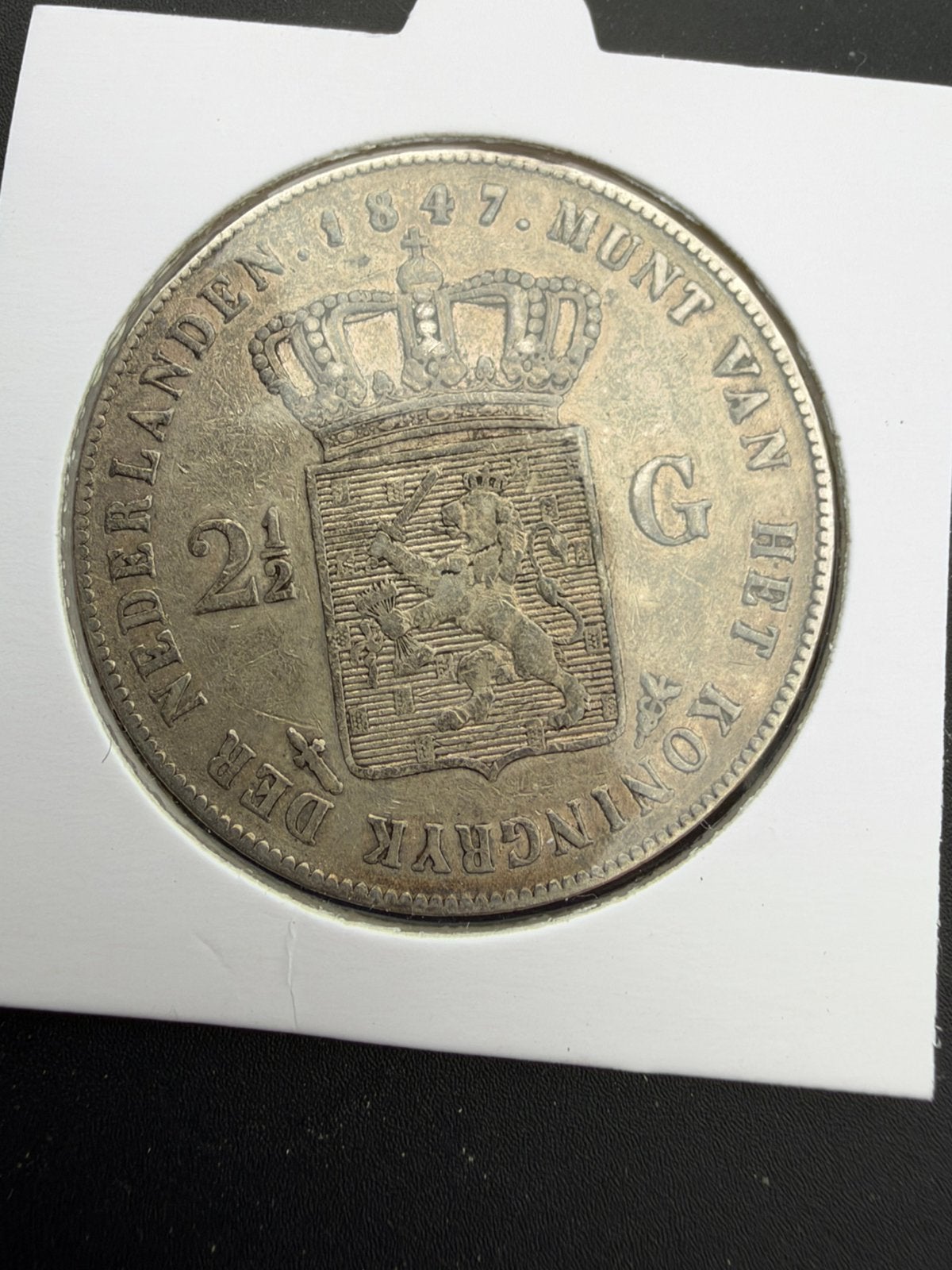 Rijksdaalder 1847 Willem II, Zilver, Ophalen of Verzenden, Losse munt, 2½ gulden