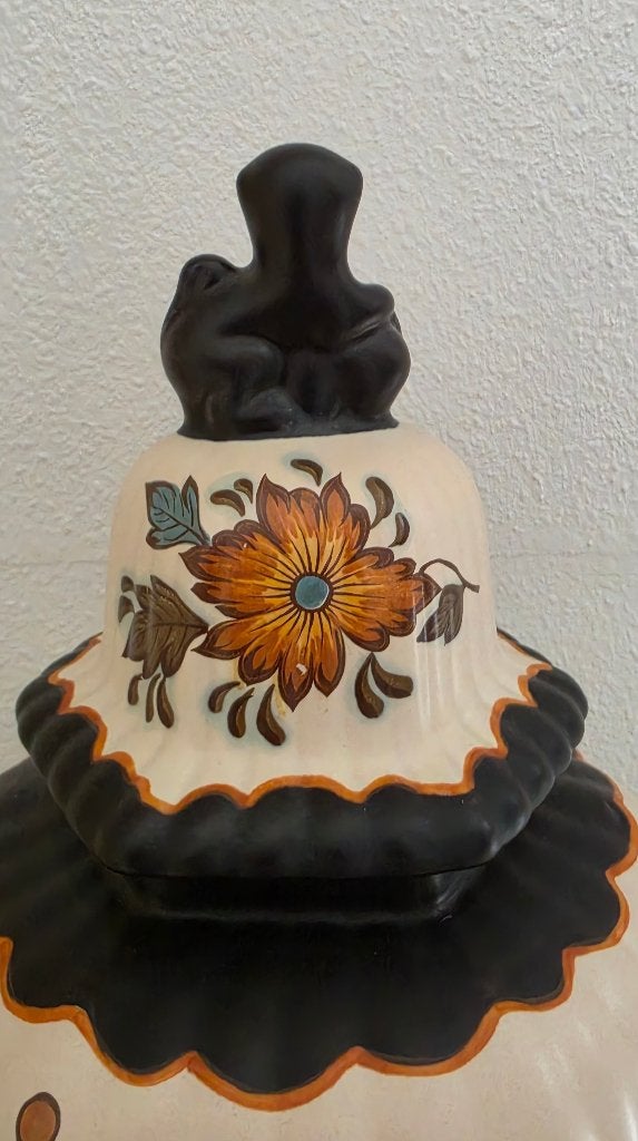 Flora Gouda Plateel handbeschilderde dekselvaas 455, Ophalen