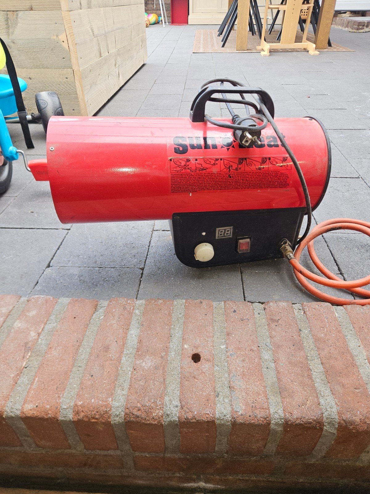 Sunred gasheater - krachtige terrasverwarmer, 30 tot 80 cm, Gebruikt, Kachel, Ophalen of Verzenden