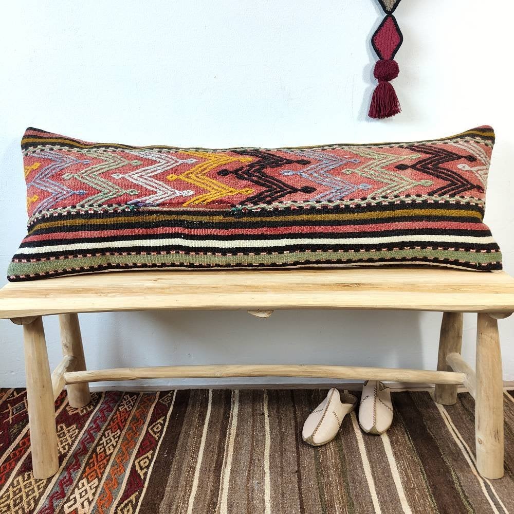 XXL Kelimkussen 40x120 Vintage Loungekussen uniek, Yazgibi, Handgemaakt, Nieuw, Sierkussen