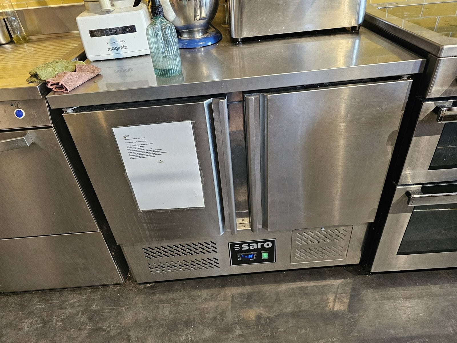 Saro Koelwerkbank RVS met 2 deuren, Witgoed en Apparatuur, Koelkasten en IJskasten, 85 tot 120 cm, 200 liter of meer, 60 cm of meer