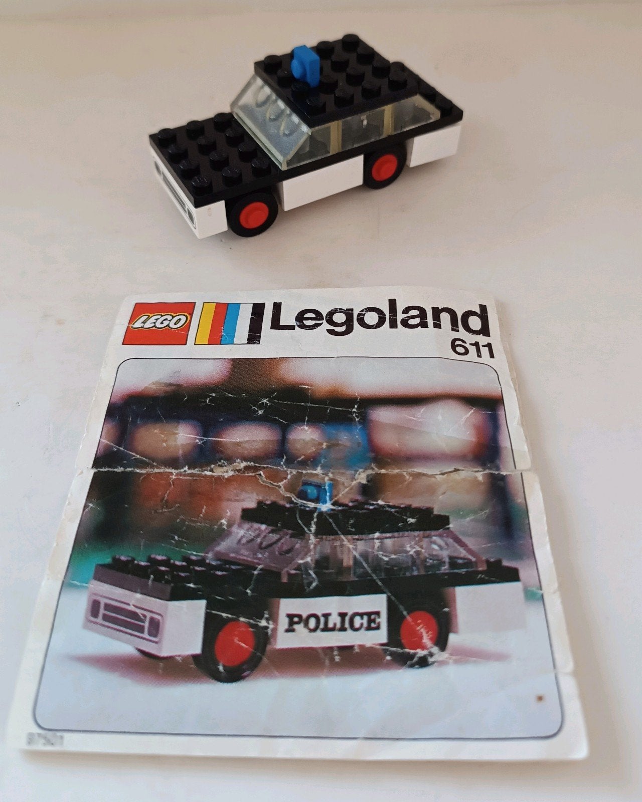 Vintage Legoland 611 Politieauto - Compleet met instructies, Gebruikt, Lego, Inclusief instructies, Ophalen of Verzenden