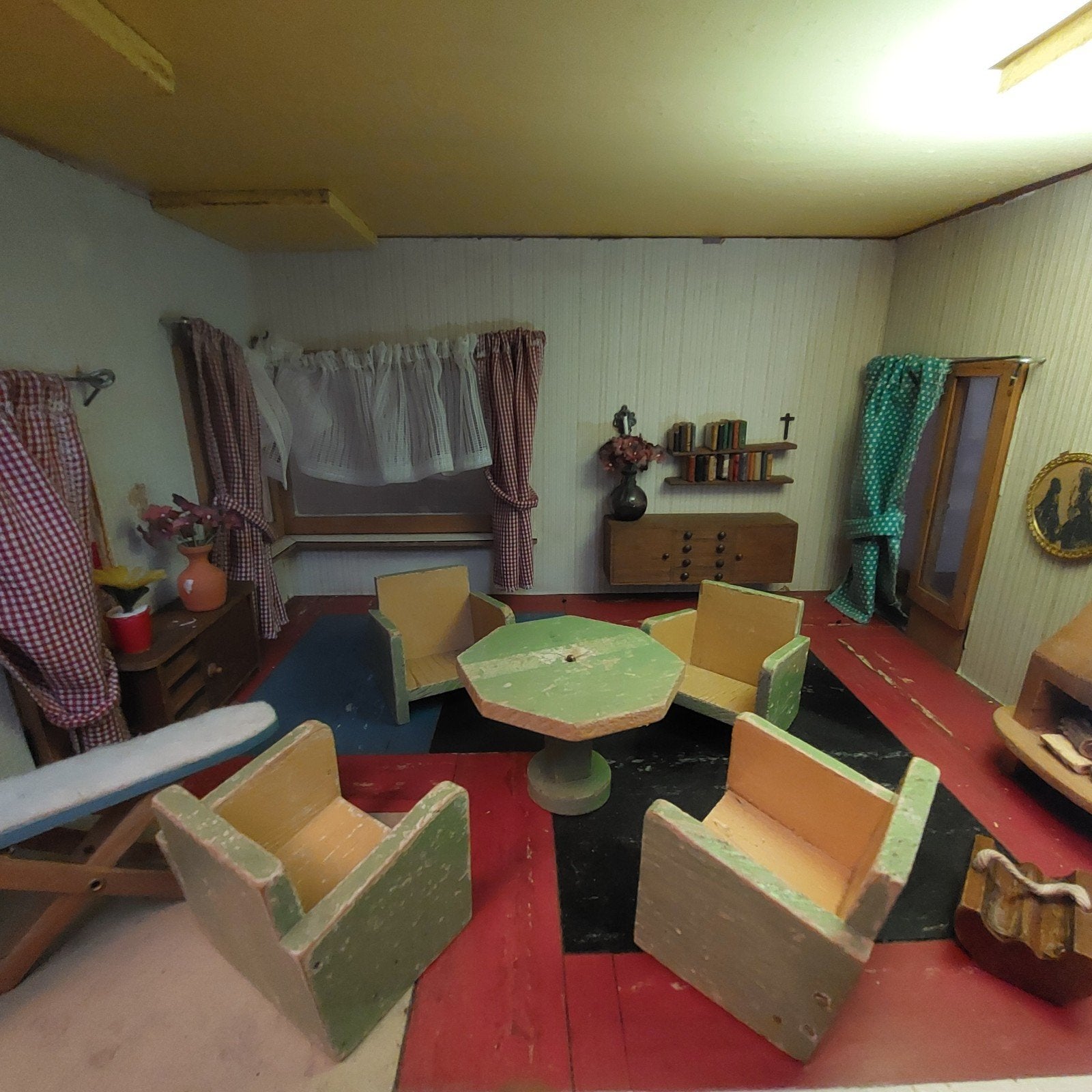 antieke poppenhuis zitkamer set, Ophalen of Verzenden, Zo goed als nieuw, Poppenhuis