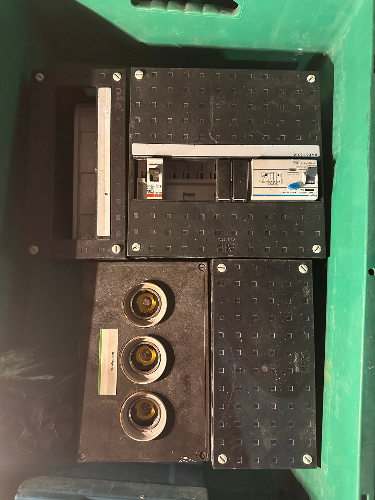 partij elektrische componenten en groepenkasten, Ophalen of Verzenden, Gebruikt, ABB, Groepenkast