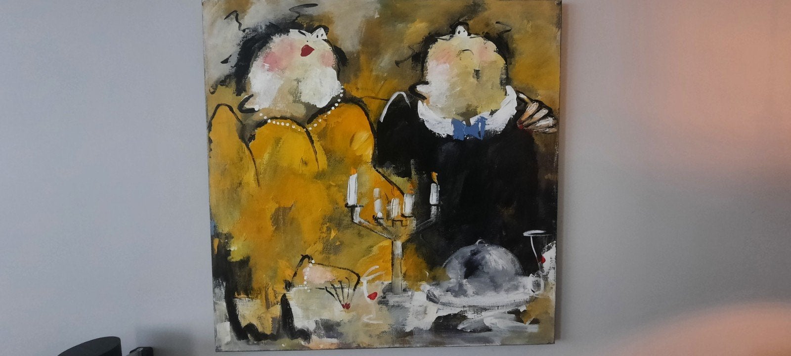 Schilderij 'Dikke Dames' - 100x100 cm, Antiek en Kunst, Kunst | Schilderijen | Abstract, Ophalen of Verzenden