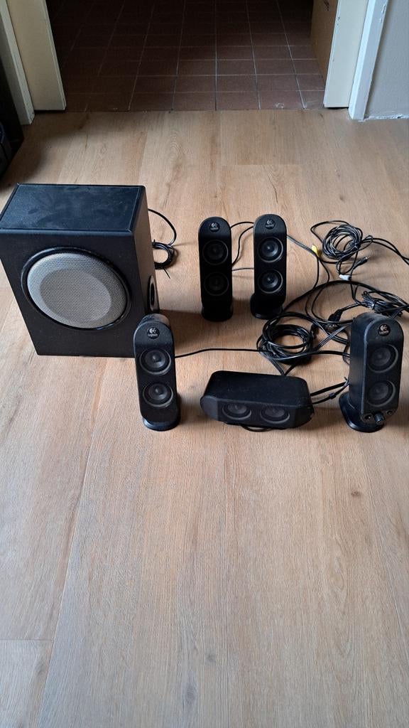 Logitech X-530 Dolby 5.1 Surround Sound Systeem, Audio, Tv en Foto, Stereo-sets, Ophalen of Verzenden, Gebruikt, Speakers, Overige merken