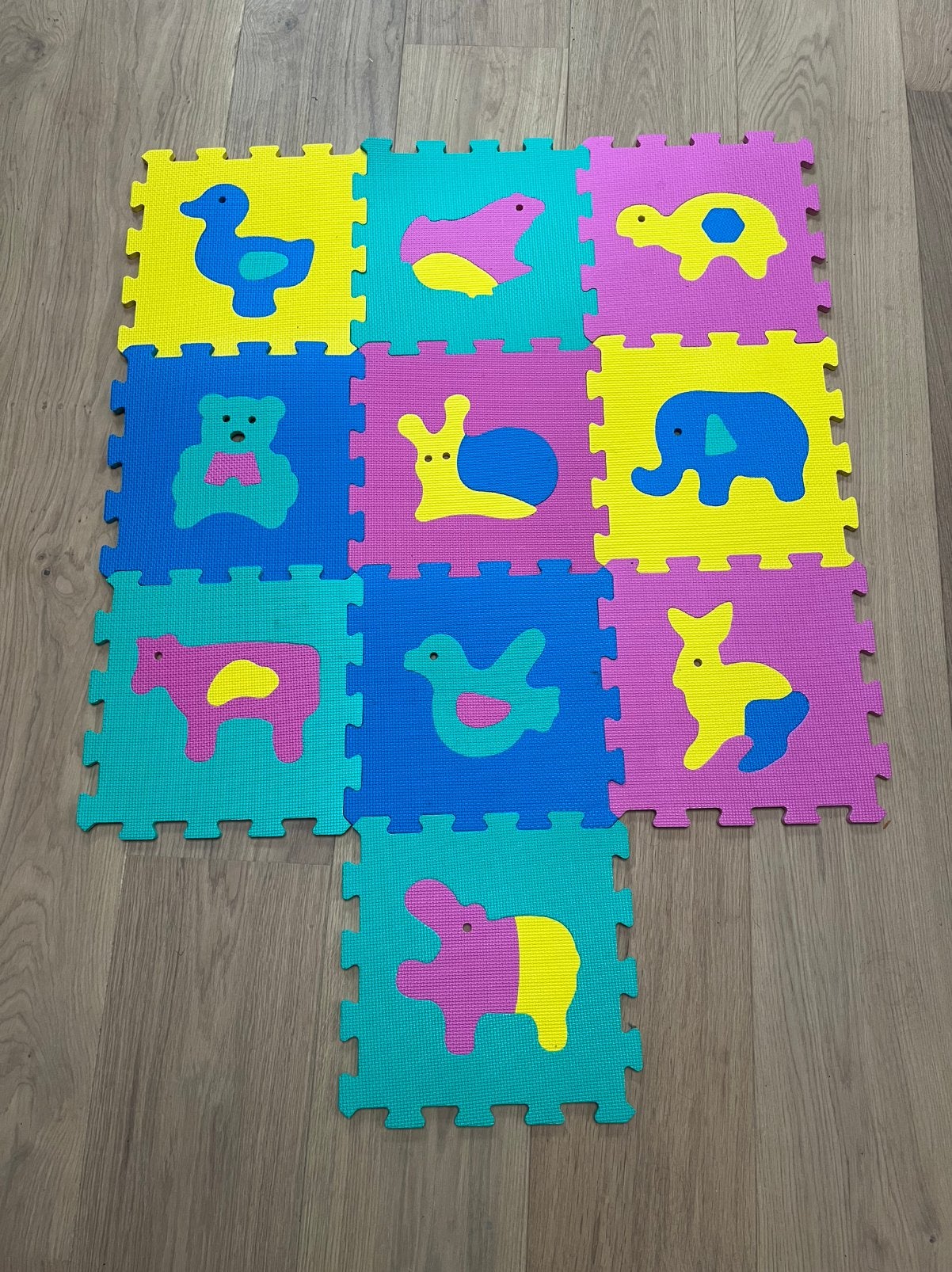 Vrolijke foam puzzelmat met dieren, Ophalen, 10 tot 50 stukjes, Zo goed als nieuw