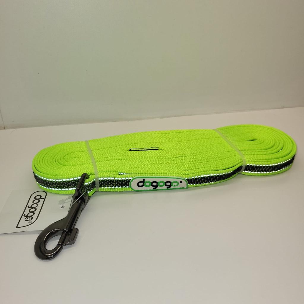 Dogogo hondenriem reflectie antislip - 10m x 20mm groen, Ophalen of Verzenden, Nieuw, Hondenriem