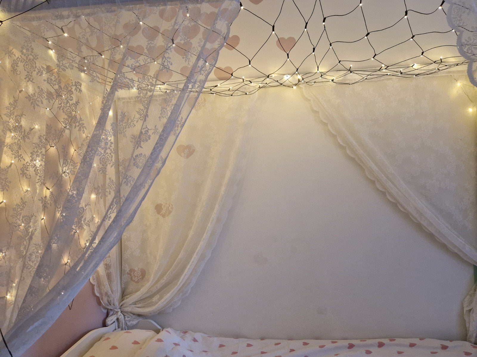 Eenpersoonsbed met hemel en lichtjes, Ophalen, Gebruikt, 70 tot 85 cm, Lattenbodem
