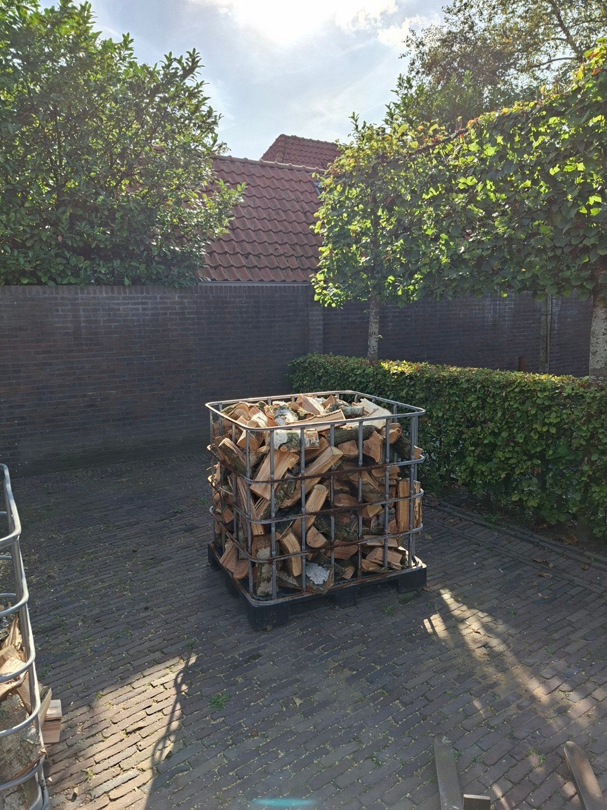 Gekloofd hout mix berk en eik, Tuin en Terras, Minder dan 3 m³, Ophalen, Overige houtsoorten, Blokken
