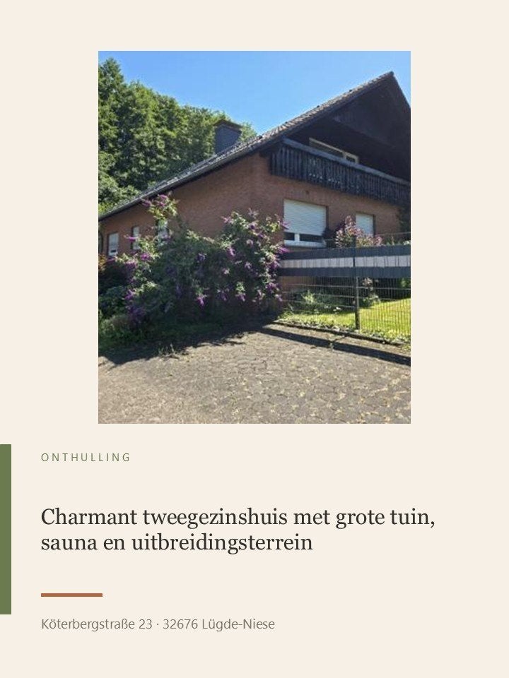Vrijstaand tweegezinswoning met grote tuin, sauna, Huizen en Kamers, 185 m², Woonhuis, Lügde-Niese, Duitsland