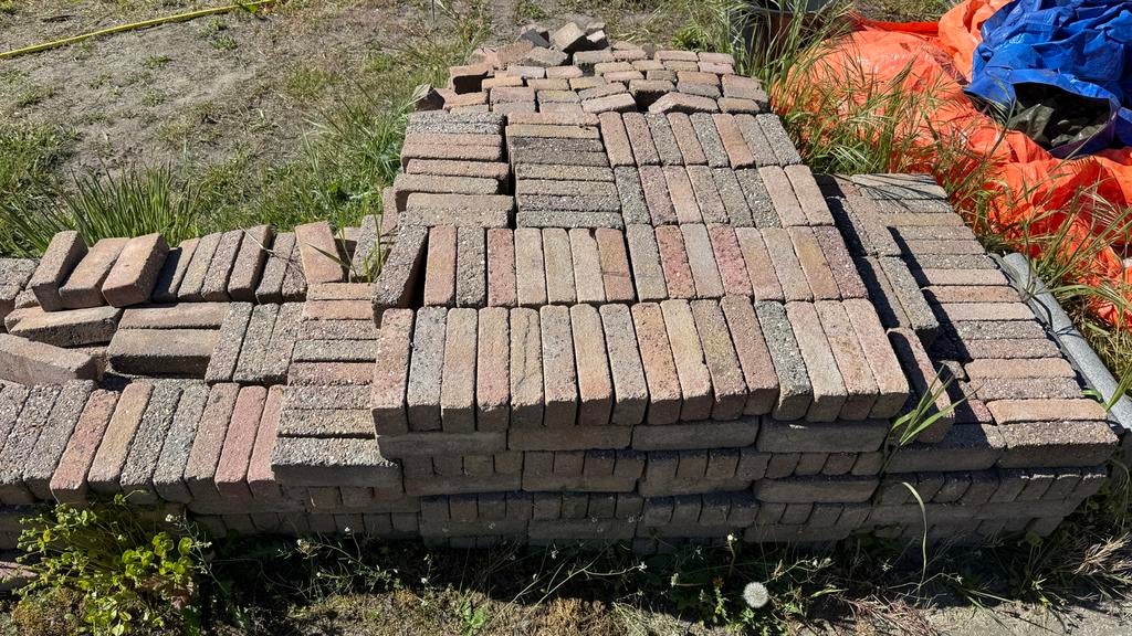 Waaltjes / Klinkers 10m2 - 20x5cm, Tuin en Terras, Tegels en Klinkers, Ophalen, Gebruikt, Klinkers, 10 m² of meer