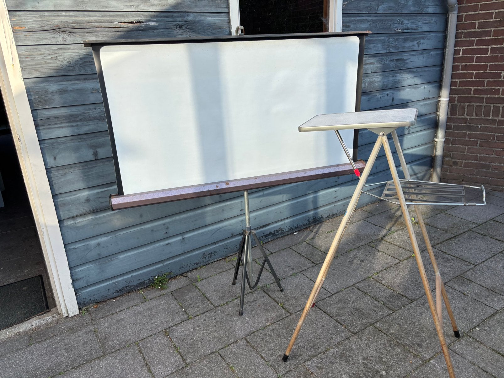 Projectiescherm plus tafel, Ophalen, Gebruikt