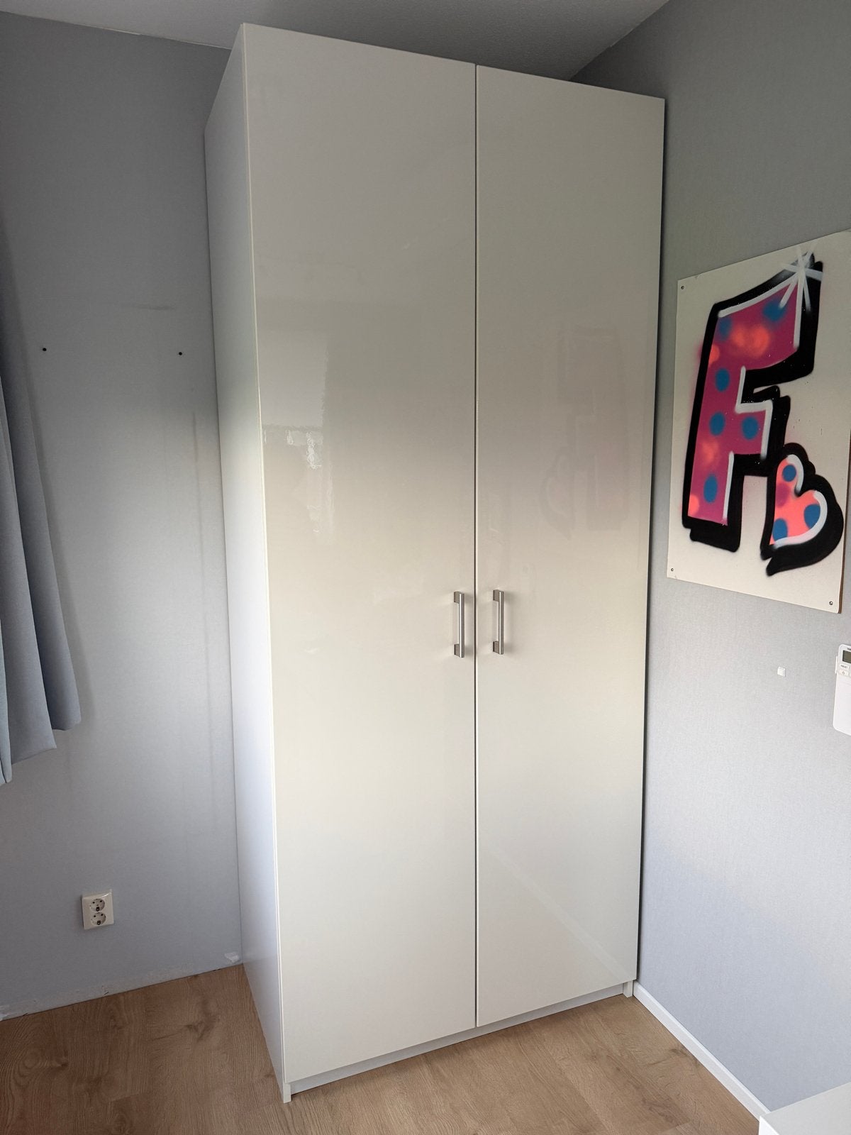 Ikea Pax kast - met hoogglans deuren, Ophalen, Gebruikt, 200 cm of meer, 50 tot 100 cm