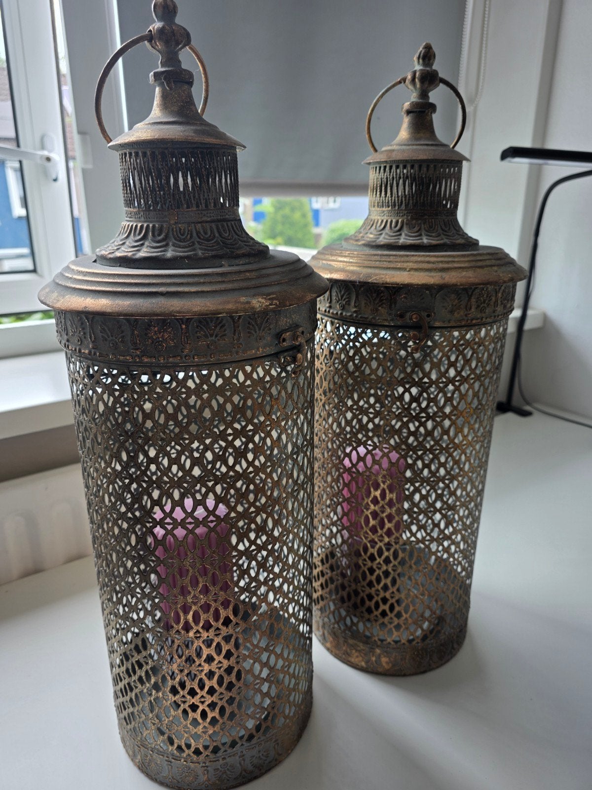 Windlichten 2 stuks, Huis en Inrichting, Ophalen, Roze