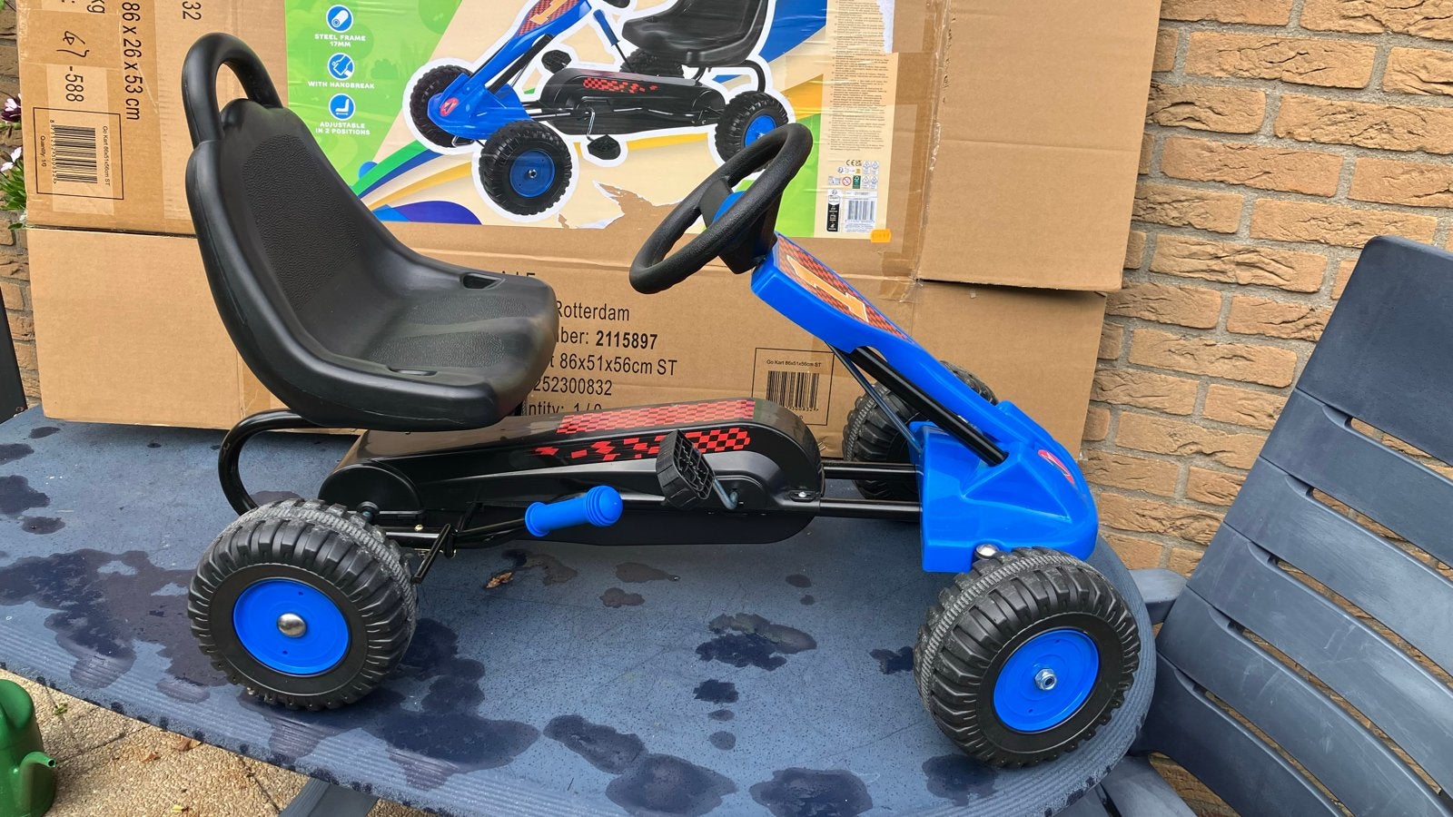 Nieuwe Go-Kart Trapauto - Blauw met Handrem, Ophalen, Nieuw, Trapvoertuig