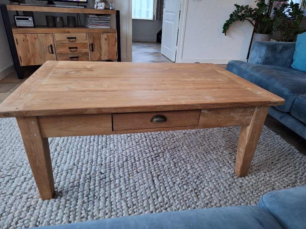 Teak salontafel, Huis en Inrichting, Ophalen, 100 tot 150 cm, Teakhout, 50 tot 100 cm