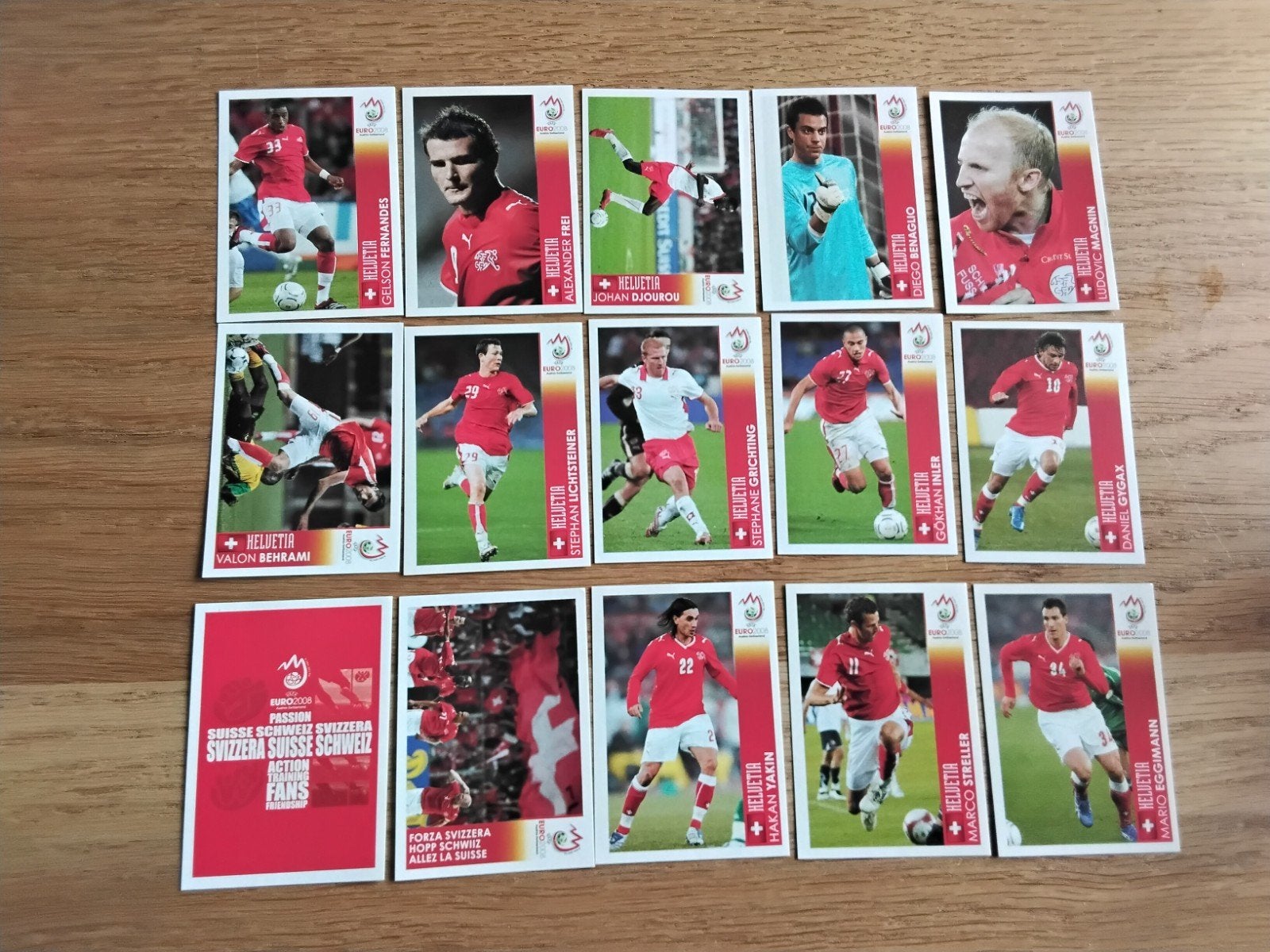 15 Panini Euro 2008 P-nummers Zwitserse editie stickers, Ophalen of Verzenden, Zo goed als nieuw, Poster, Plaatje of Sticker