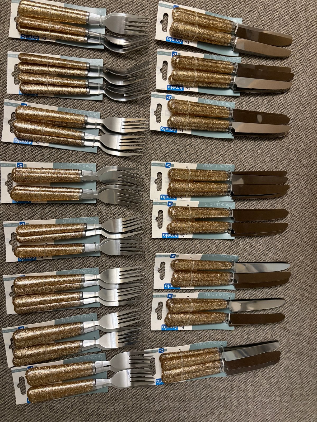32x Amefa Sparkle Gold Bestekset - Messen en Vorken, Ophalen, Bestekset, Nieuw, Amefa