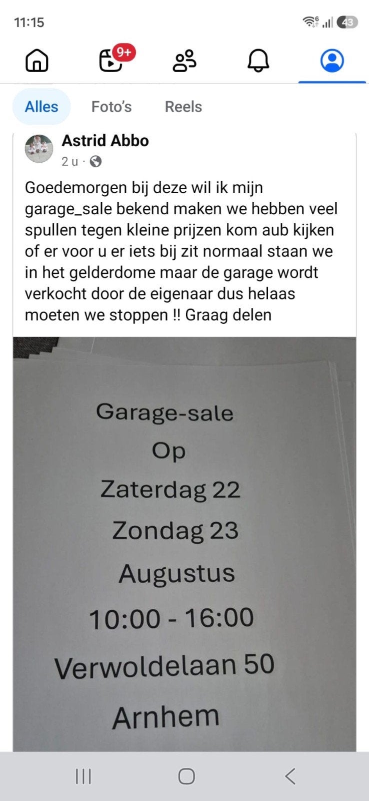 garage sale, Ophalen of Verzenden