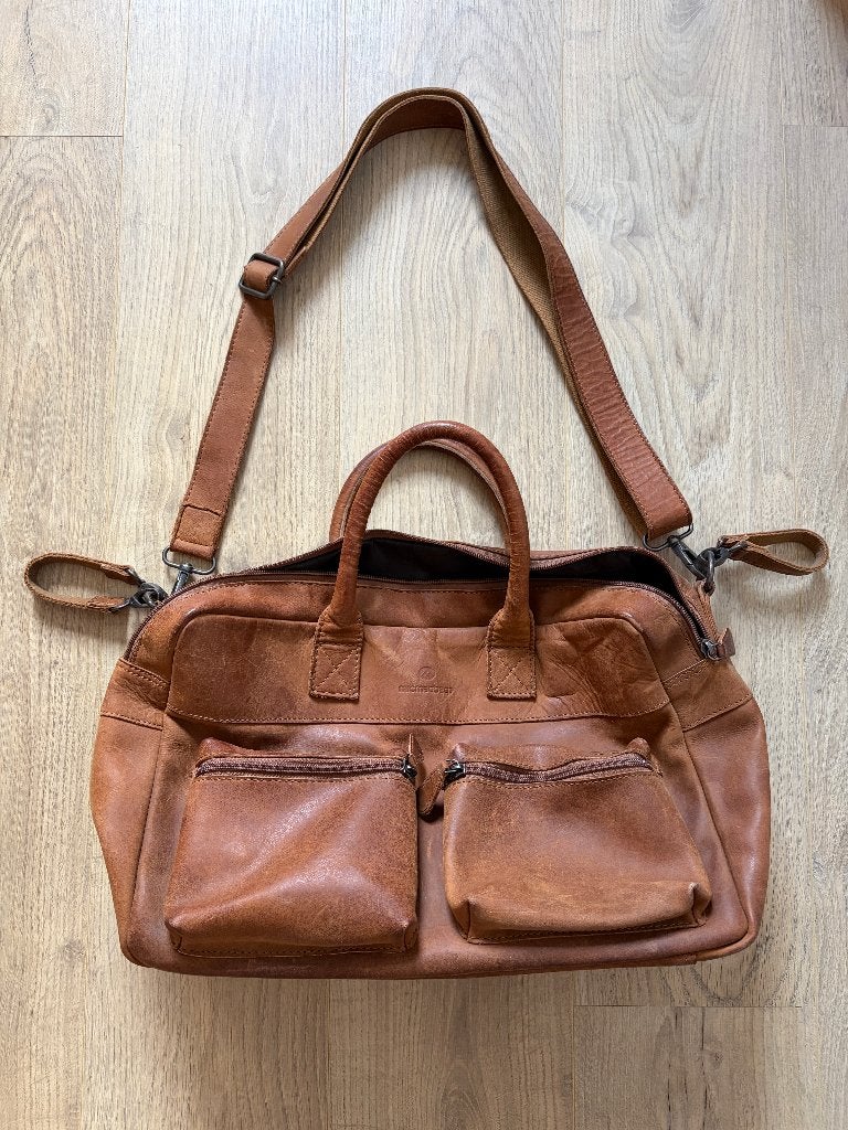 Micmac Bags luiertas (leer), Bruin, Gebruikt, Micmacbags, Ophalen of Verzenden