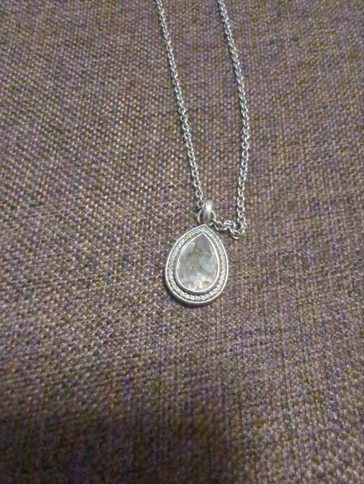 Ti Sento zilveren ketting met hanger en zirkonia, Ophalen of Verzenden, Zo goed als nieuw, Met edelsteen, Zilver