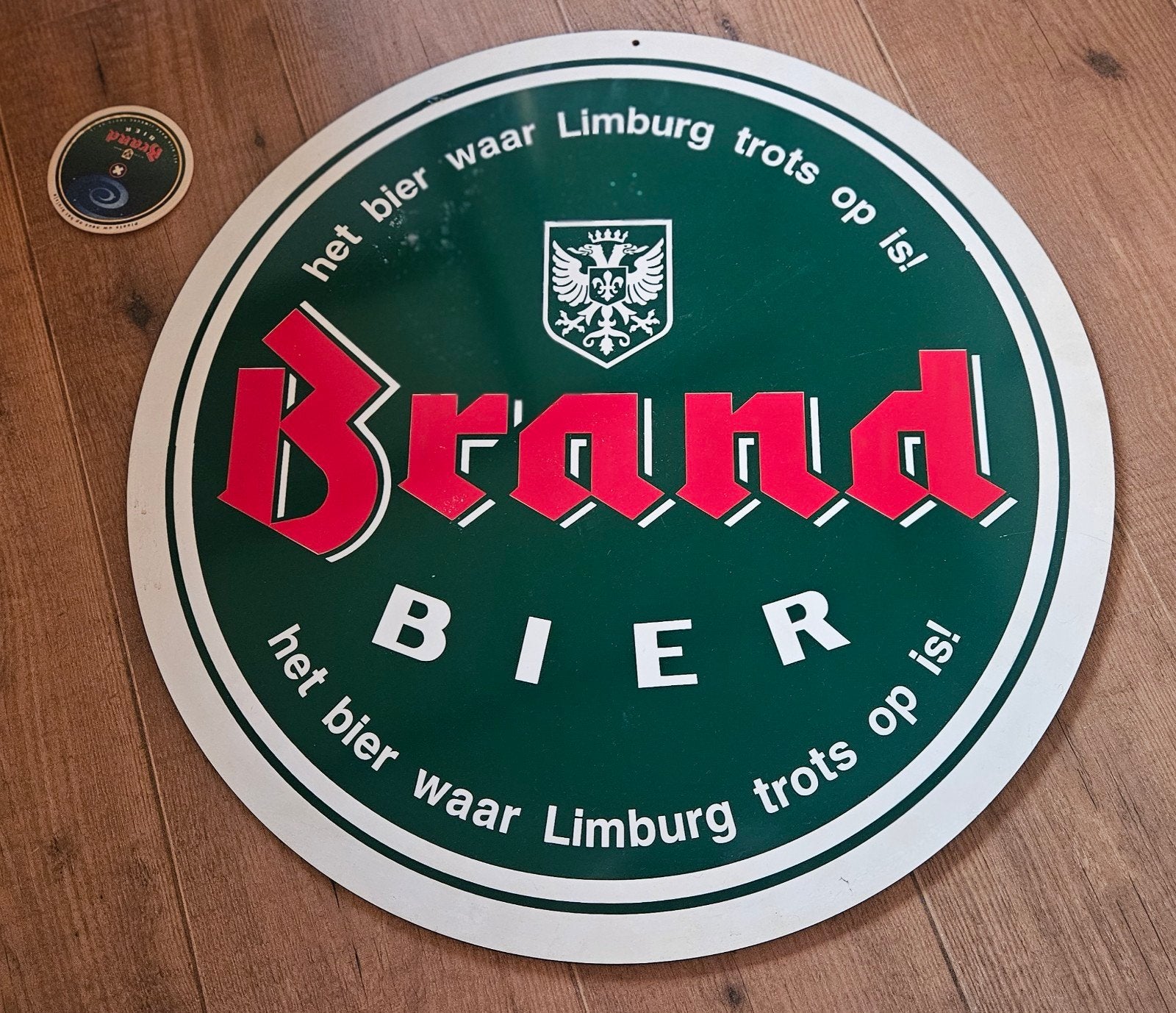 Brand Bier Enorm groot oude bier viltje reclame, Ophalen of Verzenden, Zo goed als nieuw, Overige typen