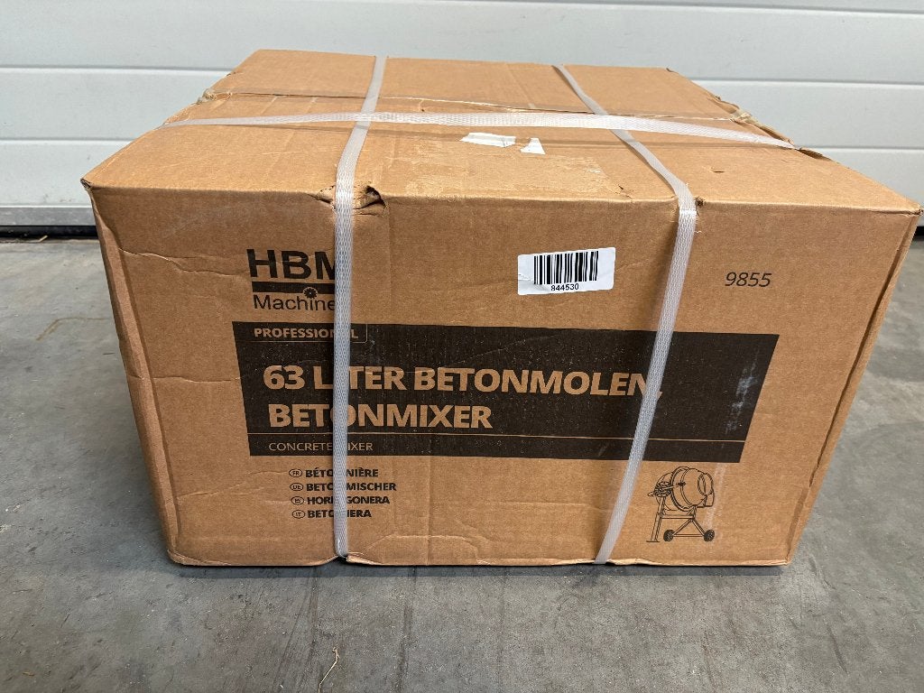 HBM Betonmolen 63 Liter – 220W – Verrijdbaar – Nieuw, Ophalen, Nieuw, HBM Machines B.V., Info@hbm-machines.com