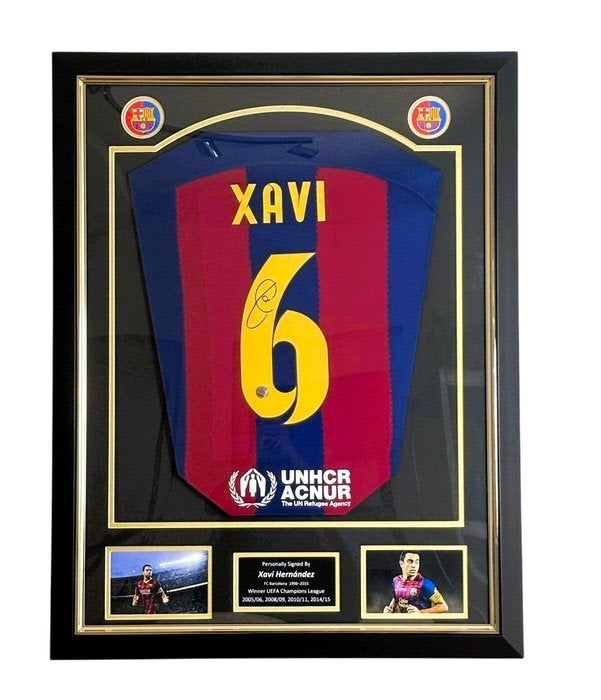 Xavi Hernandez Singed FC Barcelona Jersey Premium Frame, Buitenlandse clubs, Shirt, Ophalen of Verzenden, Zo goed als nieuw