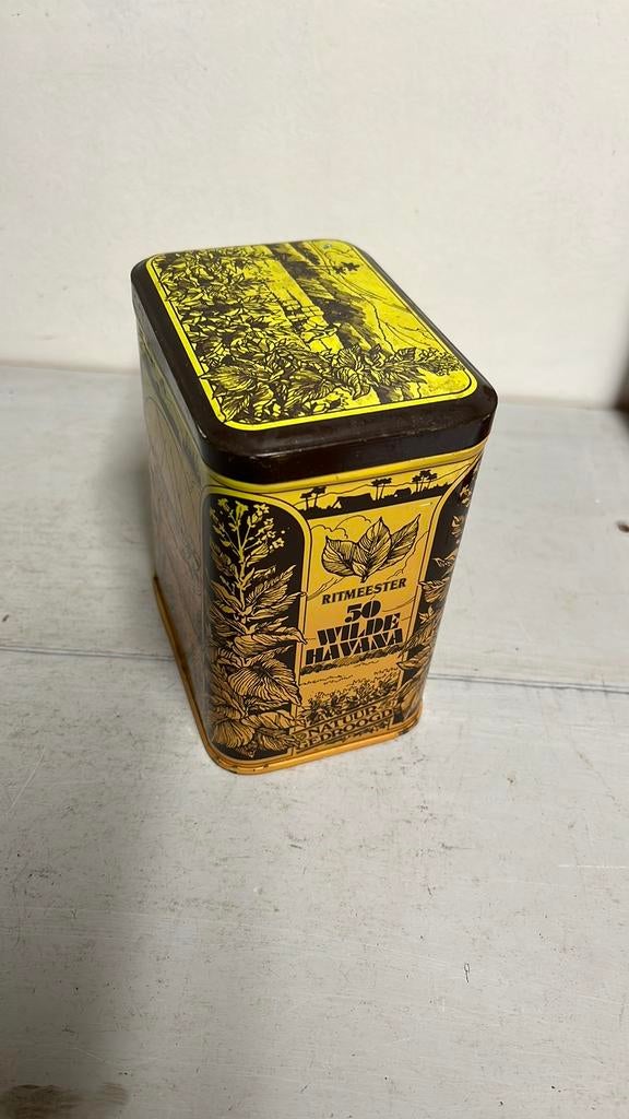 Vintage Sigarenblik Ritmeester 50 wilde Havana, Verzamelen, Ophalen of Verzenden, Gebruikt, Overige