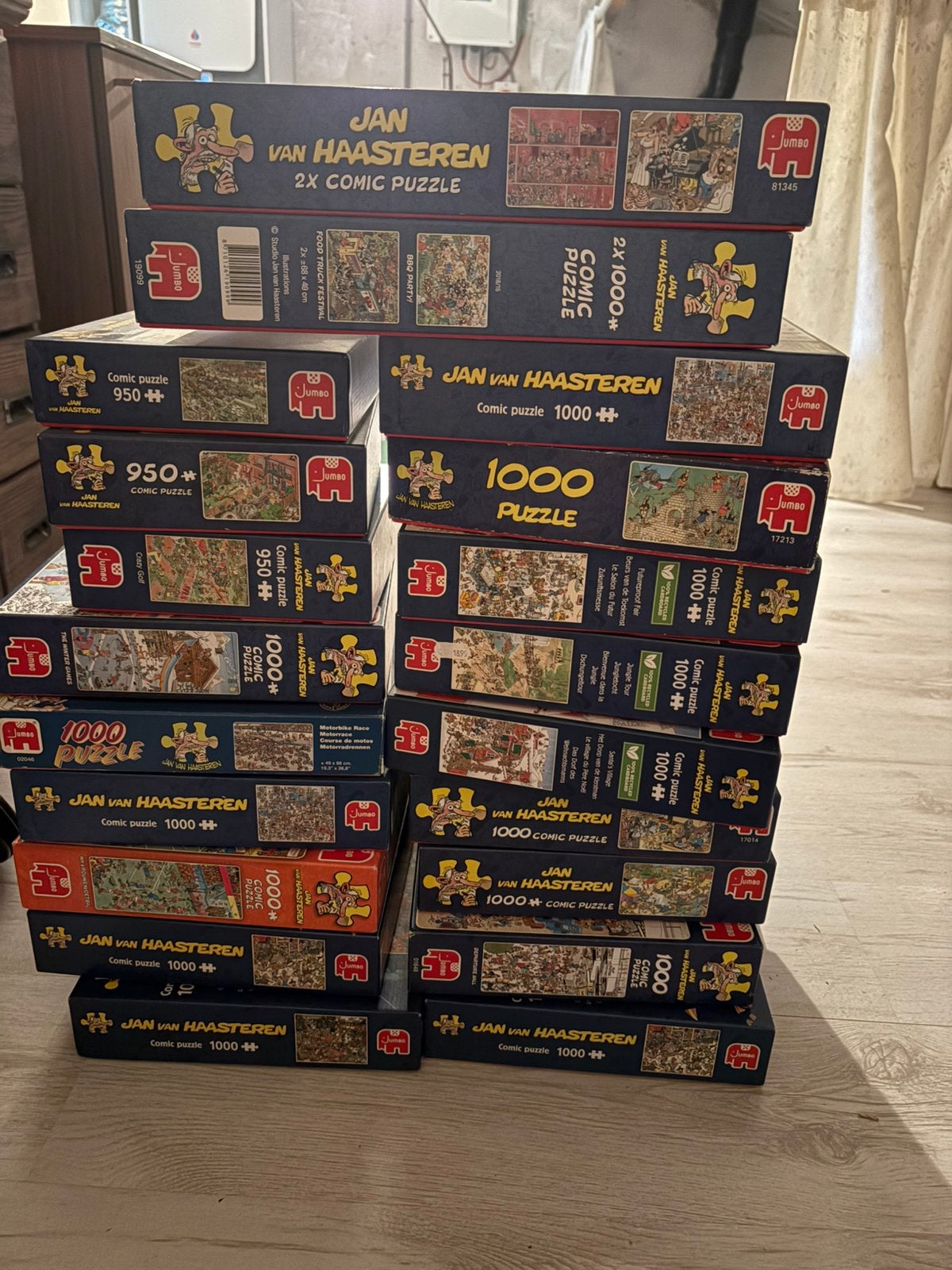 Jan v haasteren legpuzzels, Ophalen of Verzenden, 500 t/m 1500 stukjes, Gebruikt, Legpuzzel
