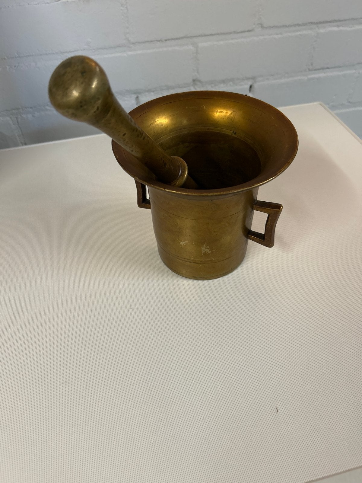 Antieke bronzen vijzel met stamper, Antiek en Kunst, Antiek | Overige Antiek, Ophalen of Verzenden