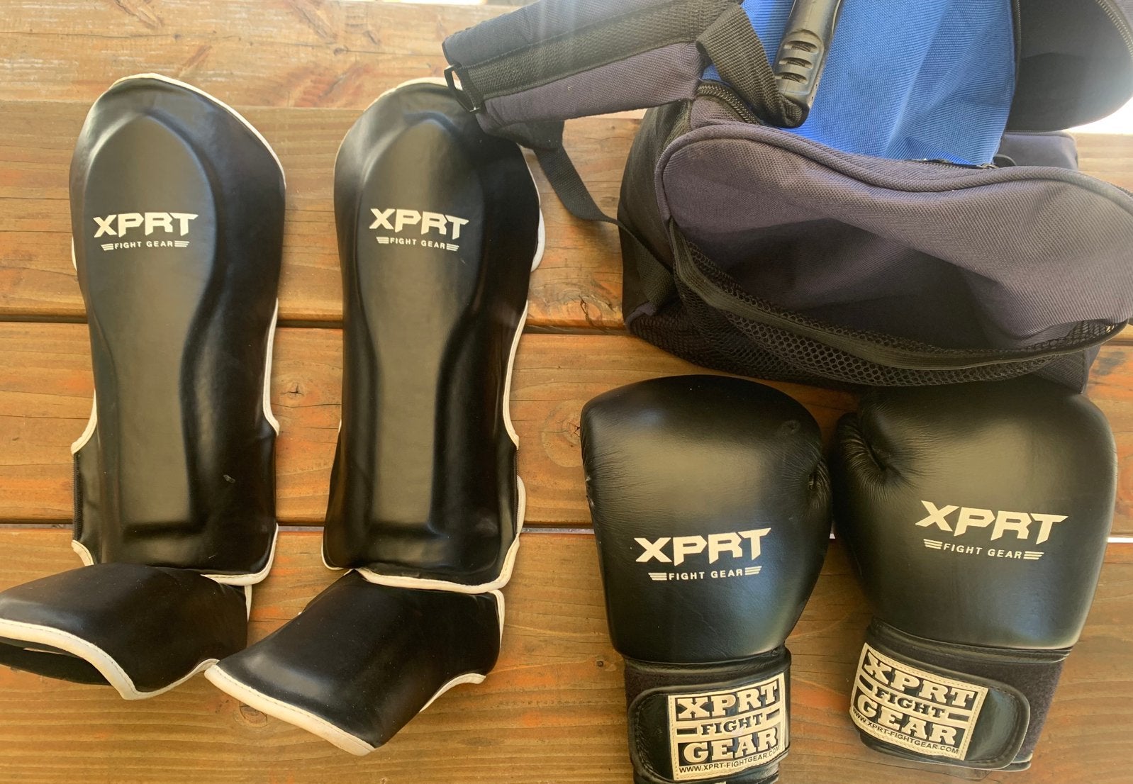 Boxhandschoenen 14-OZ xprt scheenbeschermers L tas zgan, Maat L, Ophalen, Zo goed als nieuw, Overige